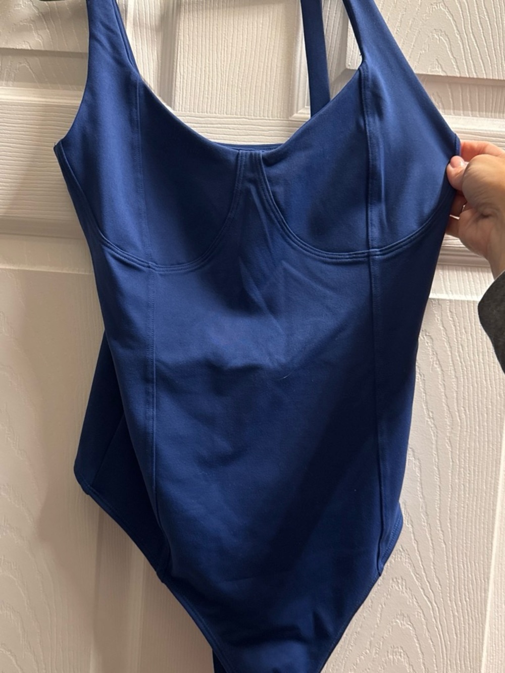 Abercrombie & Fitch Deep Blue Scoop-Front Bodysuit